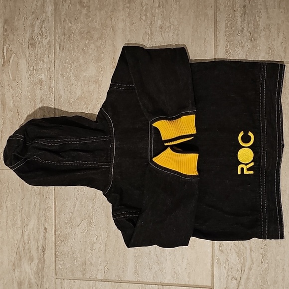 Rocawear Black and Yellow Hooded Denim Toddler Jacket Sz 12 Months - Picture 6 of 7